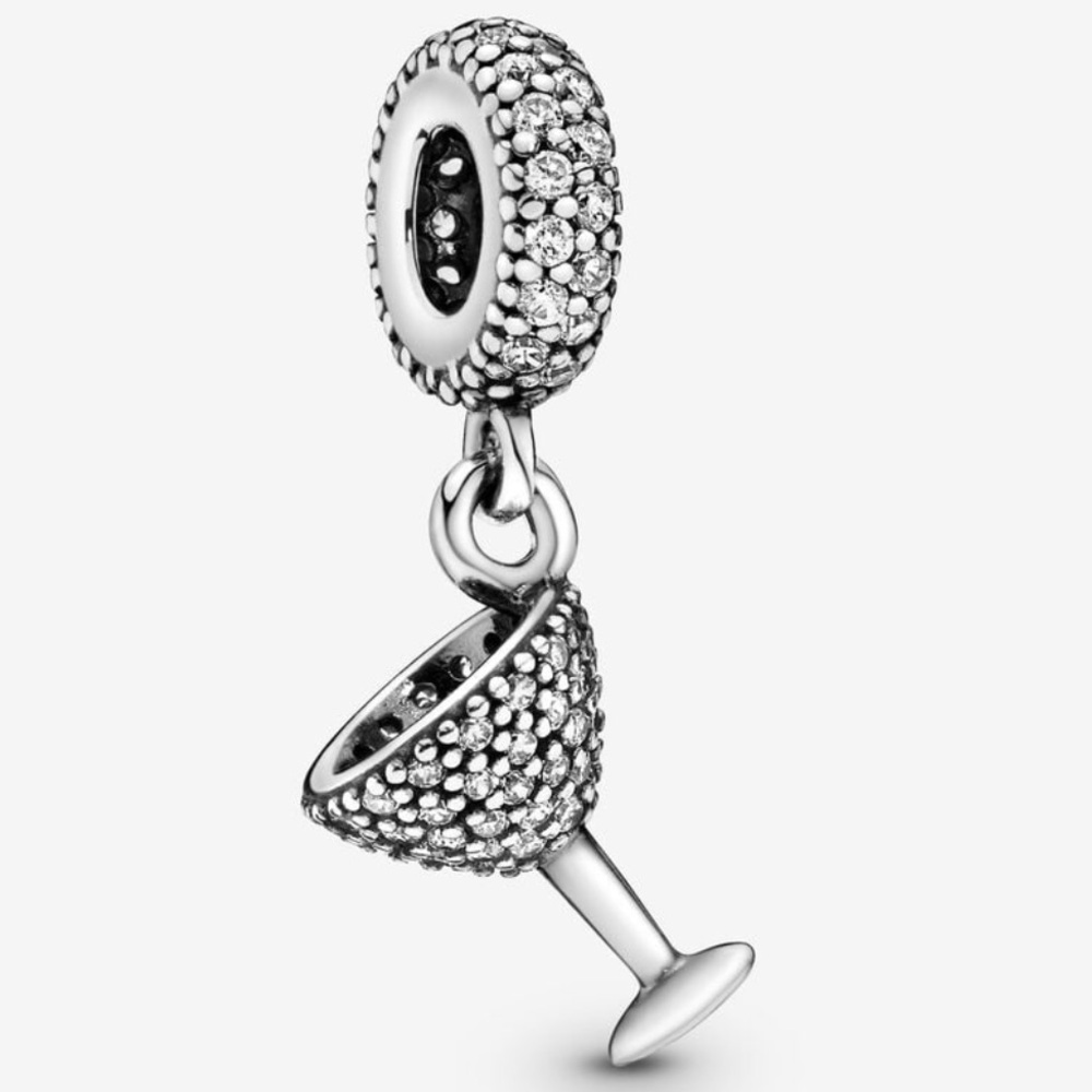 Pandora Pavé Cocktail Glass Dangle Charm